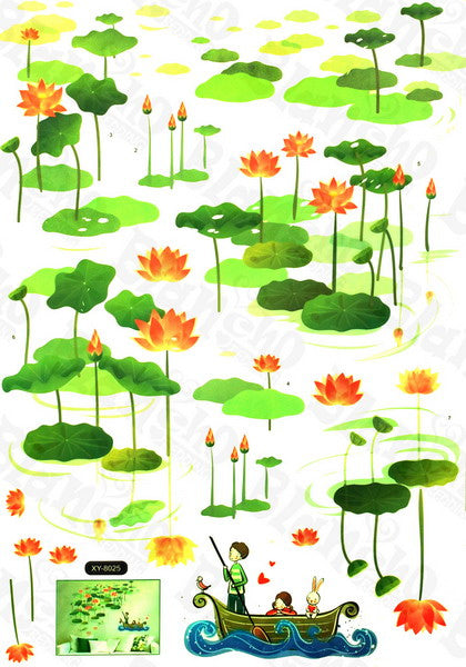 Attractive Lotus - Wall Decals Stickers Appliques Home Dcor