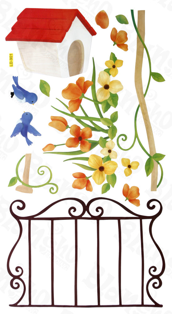 Spring Waltz - Hemu Wall Decals Stickers Appliques Home Decor 12.6 BY 23.6 Inches