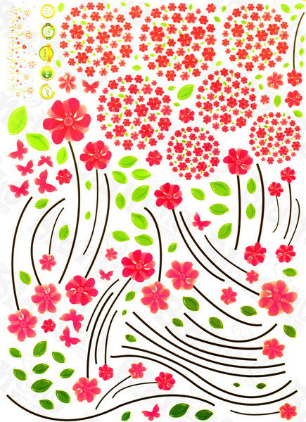 Flowers Wonderland - Wall Decals Stickers Appliques Home Dcor