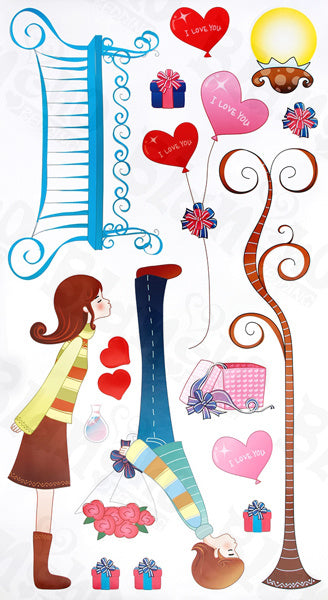 Fall in Love - Wall Decals Stickers Appliques Home Decor